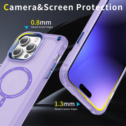 For iPhone 13 Skin Feel TPU + PC MagSafe Magnetic Phone Case(Transparent Purple) - iPhone 13 Cases by buy2fix | Online Shopping UK | buy2fix