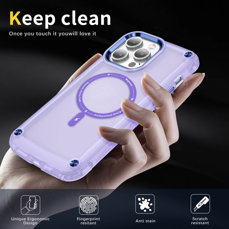 For iPhone 11 Pro Max Skin Feel TPU + PC MagSafe Magnetic Phone Case(Transparent Purple) - iPhone 11 Pro Max Cases by buy2fix | Online Shopping UK | buy2fix