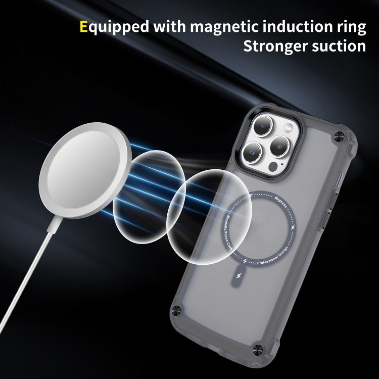 For iPhone 11 Skin Feel TPU + PC MagSafe Magnetic Phone Case(Transparent Black) - iPhone 11 Cases by buy2fix | Online Shopping UK | buy2fix