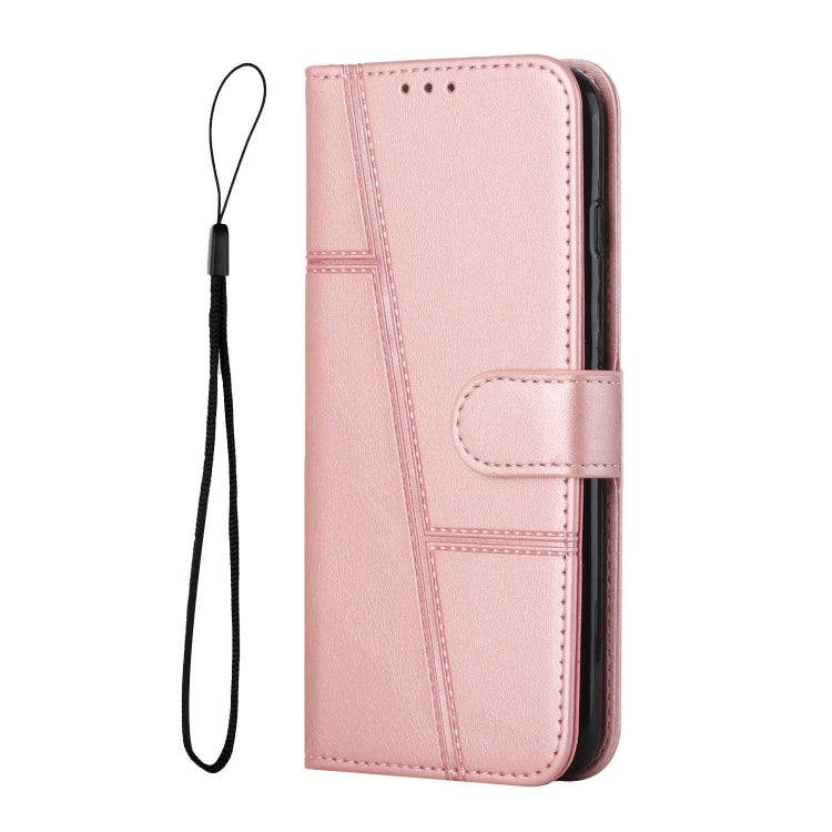 For Xiaomi Redmi K70 / K70 Pro Stitching Calf Texture Buckle Leather Phone Case(Rose Gold) - K70 Pro Cases by buy2fix | Online Shopping UK | buy2fix