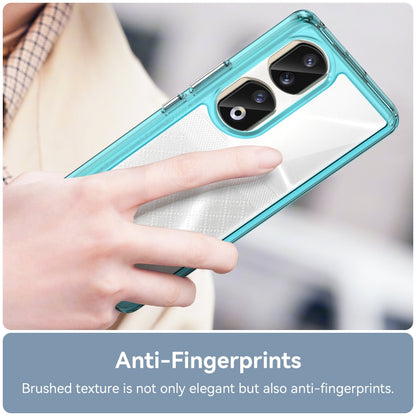 For Honor 90 Pro Colorful Series Acrylic Hybrid TPU Phone Case(Transparent Blue) - Honor Cases by buy2fix | Online Shopping UK | buy2fix