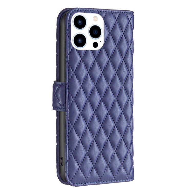 For iPhone 16 Pro Max Diamond Lattice Wallet Flip Leather Phone Case(Blue) - iPhone 16 Pro Max Cases by buy2fix | Online Shopping UK | buy2fix