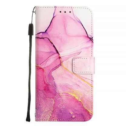 For iPhone SE 2024 PT003 Marble Pattern Flip Leather Phone Case(Pink Purple Gold LS001) - More iPhone Cases by buy2fix | Online Shopping UK | buy2fix