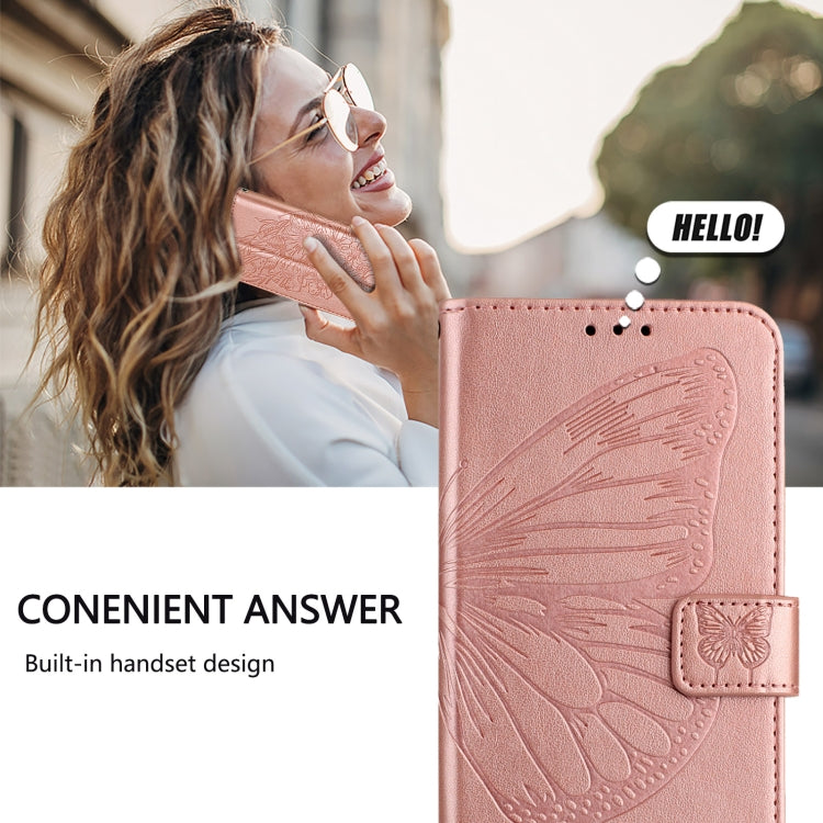 For iPhone SE 2024 Embossed Butterfly Leather Phone Case(Rose Gold) - More iPhone Cases by buy2fix | Online Shopping UK | buy2fix