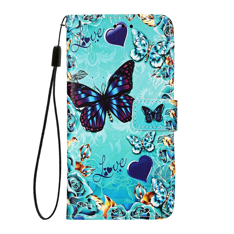 For iPhone SE 2024 Colored Drawing Pattern Plain Weave Leather Phone Case(Caring Butterfly) - More iPhone Cases by buy2fix | Online Shopping UK | buy2fix