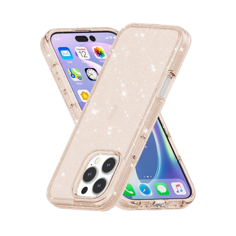 For iPhone 16 Pro Max Shockproof Terminator Glitter Powder Phone Case(Gold) - iPhone 16 Pro Max Cases by buy2fix | Online Shopping UK | buy2fix