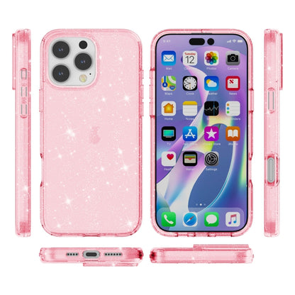 For iPhone 16 Pro Shockproof Terminator Glitter Powder Phone Case(Pink) - iPhone 16 Pro Cases by buy2fix | Online Shopping UK | buy2fix