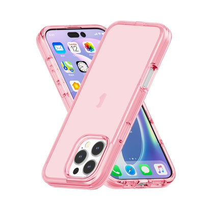 For iPhone 16 Pro Shockproof Terminator Transparent Phone Case(Pink) - iPhone 16 Pro Cases by buy2fix | Online Shopping UK | buy2fix