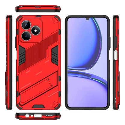 For Realme C53 4G Punk Armor 2 in 1 PC + TPU Phone Case with Holder(Red) - Realme Cases by buy2fix | Online Shopping UK | buy2fix