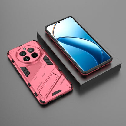 For Realme 12 Pro 5G Global Punk Armor 2 in 1 PC + TPU Phone Case with Holder(Light Red) - Realme Cases by buy2fix | Online Shopping UK | buy2fix