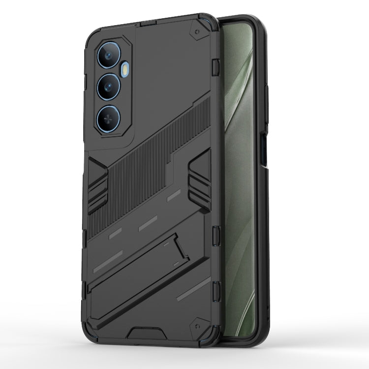 For Realme C65 4G Global Punk Armor 2 in 1 PC + TPU Phone Case with Holder(Black) - Realme Cases by buy2fix | Online Shopping UK | buy2fix