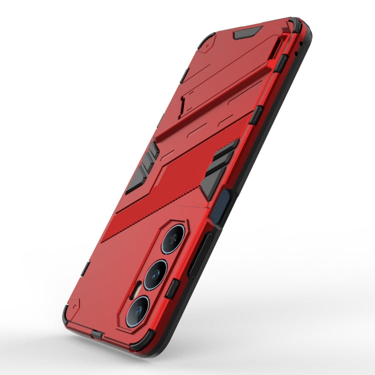 For Realme C65 4G Global Punk Armor 2 in 1 PC + TPU Phone Case with Holder(Red) - Realme Cases by buy2fix | Online Shopping UK | buy2fix