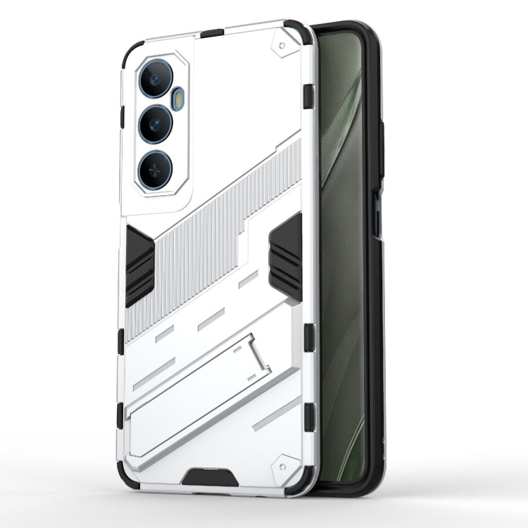 For Realme C65 4G Global Punk Armor 2 in 1 PC + TPU Phone Case with Holder(White) - Realme Cases by buy2fix | Online Shopping UK | buy2fix