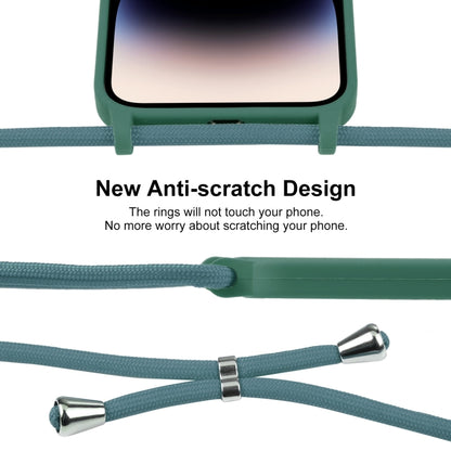 For iPhone 16 Plus Crossbody Lanyard Liquid Silicone Case(Emerald Green) - iPhone 16 Plus Cases by buy2fix | Online Shopping UK | buy2fix