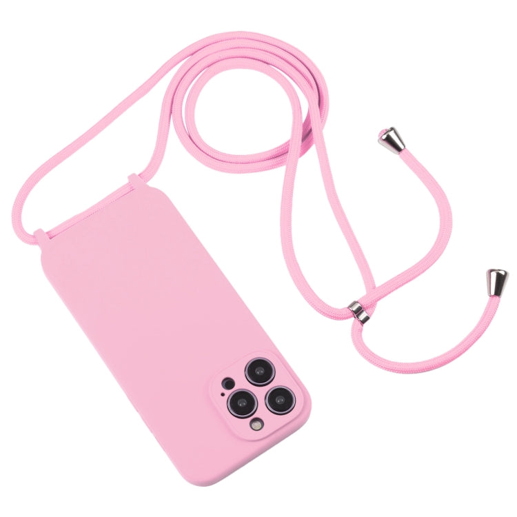 For iPhone 16 Pro Crossbody Lanyard Liquid Silicone Case(Pink) - iPhone 16 Pro Cases by buy2fix | Online Shopping UK | buy2fix