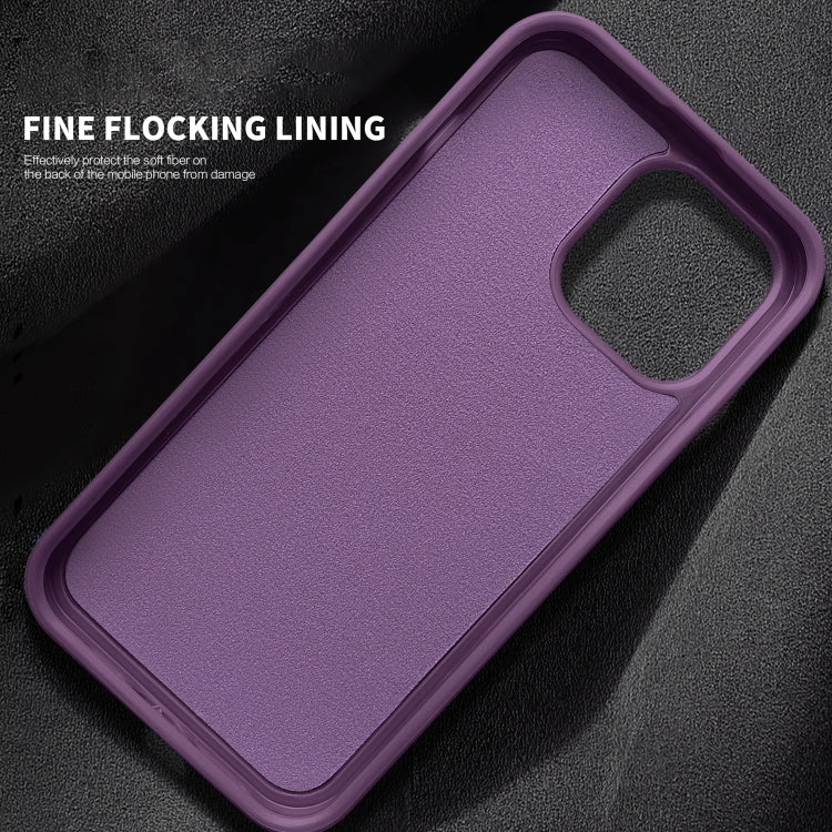 For iPhone 14 MagSafe Magnetic Holder Phone Case(Purple) - iPhone 14 Cases by buy2fix | Online Shopping UK | buy2fix