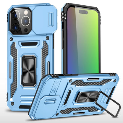 For iPhone 16 Pro Armor PC + TPU Camera Shield Phone Case(Light Blue) - iPhone 16 Pro Cases by buy2fix | Online Shopping UK | buy2fix