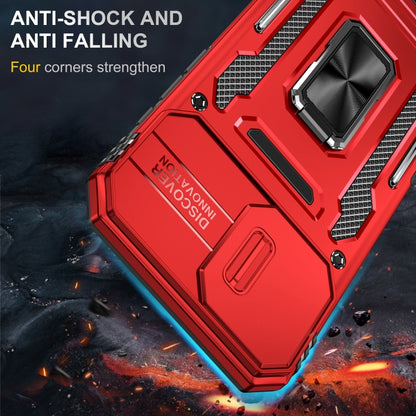 For iPhone 16 Armor PC + TPU Camera Shield Phone Case(Red) - iPhone 16 Cases by buy2fix | Online Shopping UK | buy2fix