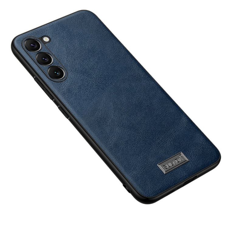 For Samsung Galaxy S24 5G SULADA Shockproof TPU + Handmade Leather Phone Case(Blue) - Galaxy S24 5G Cases by SULADA | Online Shopping UK | buy2fix