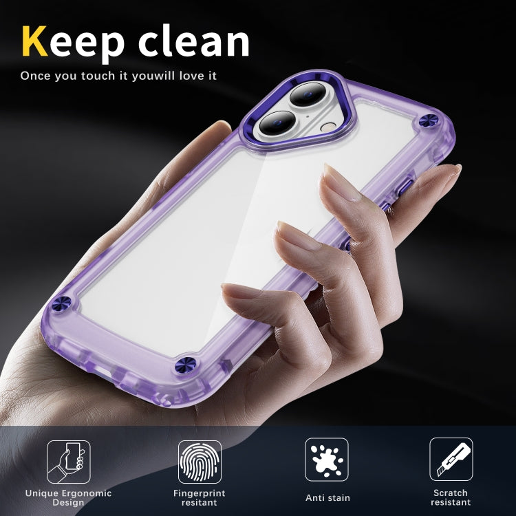 For iPhone 16 Skin Feel TPU + PC Phone Case(Transparent Purple) - iPhone 16 Cases by buy2fix | Online Shopping UK | buy2fix