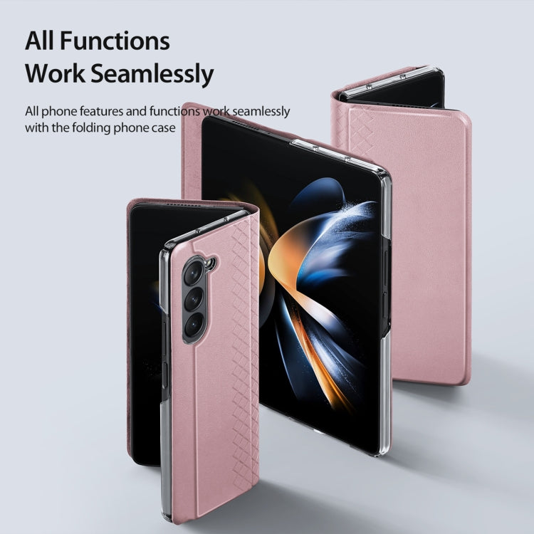 For Samsung Galaxy Z Fold5 5G DUX DUCIS Bril Series PU + TPU Phone Case(Pink) - Galaxy Z Fold5 Cases by DUX DUCIS | Online Shopping UK | buy2fix