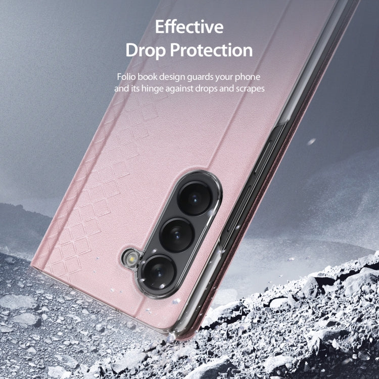 For Samsung Galaxy Z Fold5 5G DUX DUCIS Bril Series PU + TPU Phone Case(Pink) - Galaxy Z Fold5 Cases by DUX DUCIS | Online Shopping UK | buy2fix