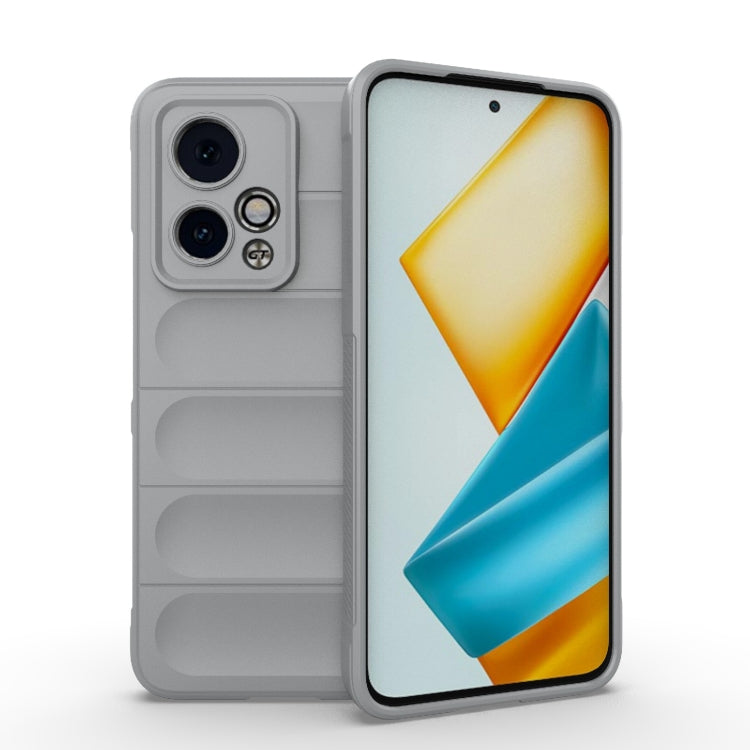 For Honor 90 GT 5G Magic Shield TPU + Flannel Phone Case(Grey) - Honor Cases by buy2fix | Online Shopping UK | buy2fix