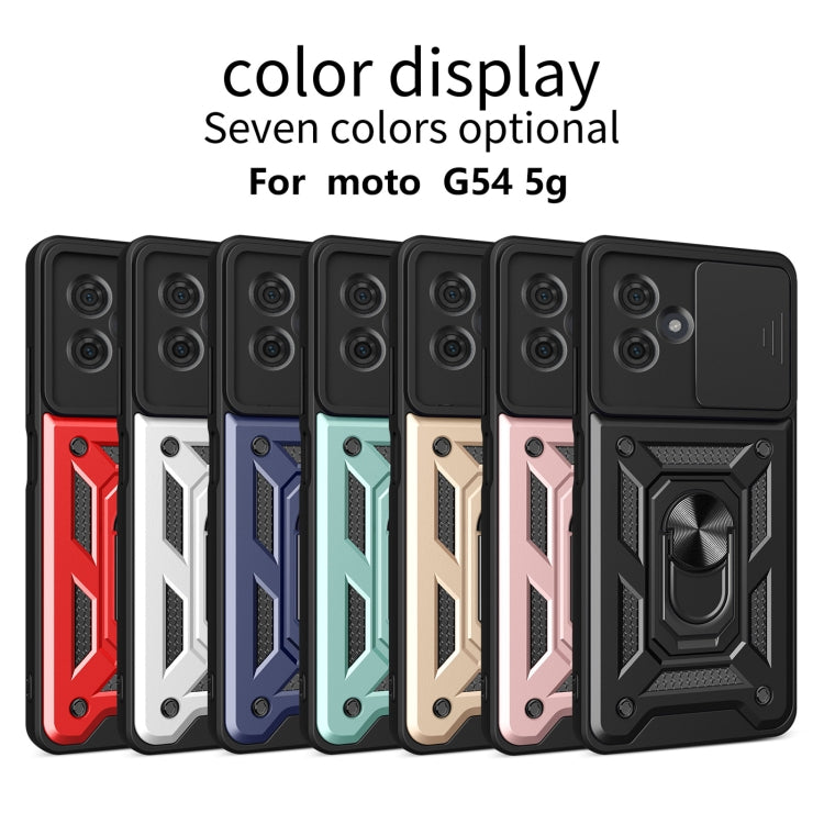 For Motorola Moto G54 5G EU Sliding Camera Cover Design TPU Hybrid PC Phone Case(Rose Gold) - Motorola Cases by buy2fix | Online Shopping UK | buy2fix