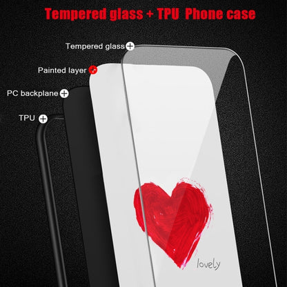 For iPhone 16 Pro Max Colorful Painted Glass Phone Case(Black Love) - iPhone 16 Pro Max Cases by buy2fix | Online Shopping UK | buy2fix