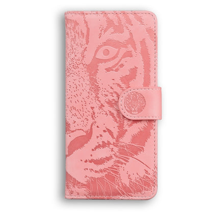 For Samsung Galaxy S24 Ultra 5G Tiger Embossing Pattern Flip Leather Phone Case(Pink) - Galaxy S24 Ultra 5G Cases by buy2fix | Online Shopping UK | buy2fix