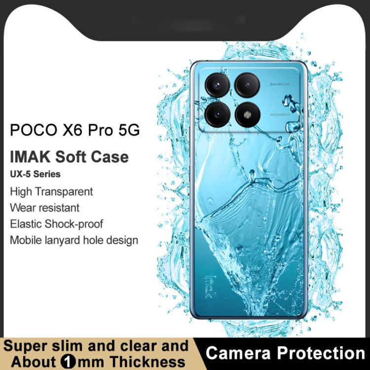 For Xiaomi Poco X6 Pro 5G/Redmi K70E 5G imak UX-5 Series Transparent Shockproof TPU Protective Case(Transparent) - K70E Cases by imak | Online Shopping UK | buy2fix