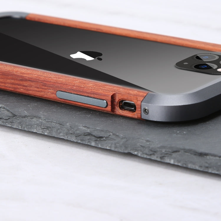 For iPhone 11 Pro R-JUST Metal + Wood Frame Protective Case - iPhone 11 Pro Cases by R-JUST | Online Shopping UK | buy2fix