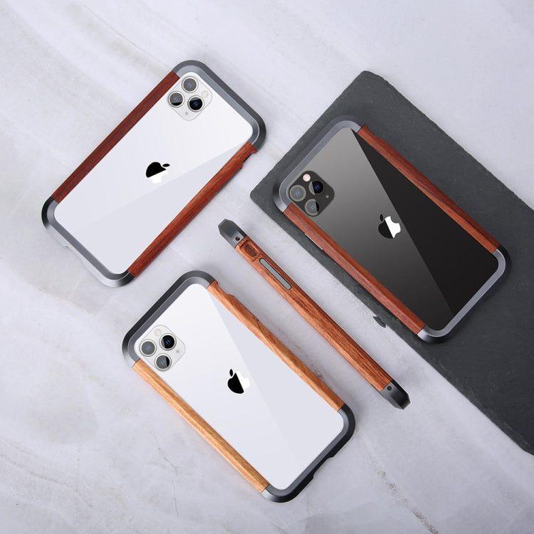 For iPhone 11 Pro R-JUST Metal + Wood Frame Protective Case - iPhone 11 Pro Cases by R-JUST | Online Shopping UK | buy2fix