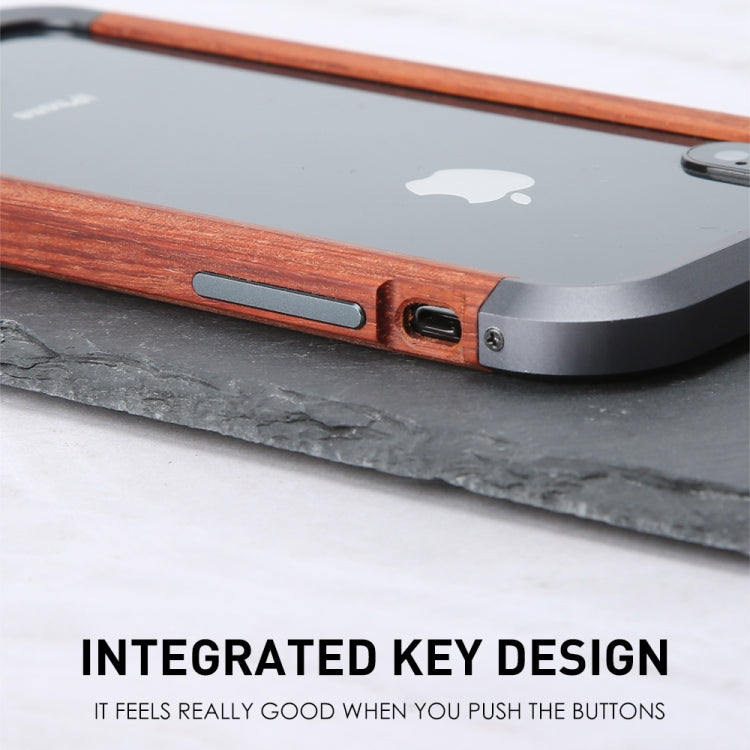 For iPhone X / XS R-JUST Metal + Wood Frame Protective Case - More iPhone Cases by R-JUST | Online Shopping UK | buy2fix