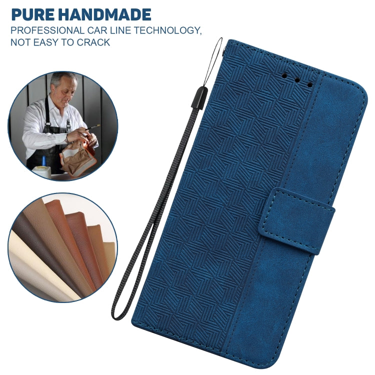 For iPhone SE 2024 Geometric Embossed Leather Phone Case(Blue) - More iPhone Cases by buy2fix | Online Shopping UK | buy2fix