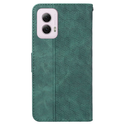 For Motorola Moto G Power 5G 2024 Geometric Embossed Leather Phone Case(Green) - Motorola Cases by buy2fix | Online Shopping UK | buy2fix