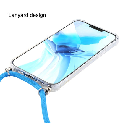 For iPhone 16 Pro Max Four-Corner Shockproof Transparent TPU Case with Lanyard(White Black) - iPhone 16 Pro Max Cases by buy2fix | Online Shopping UK | buy2fix