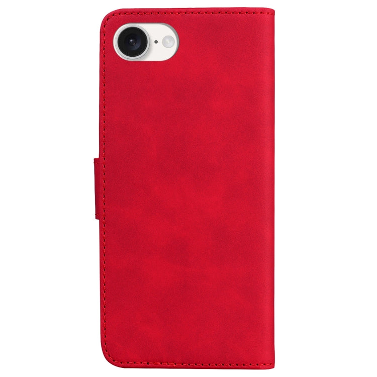 For iPhone SE 2024 Skin Feel Pure Color Flip Leather Phone Case(Red) - More iPhone Cases by buy2fix | Online Shopping UK | buy2fix