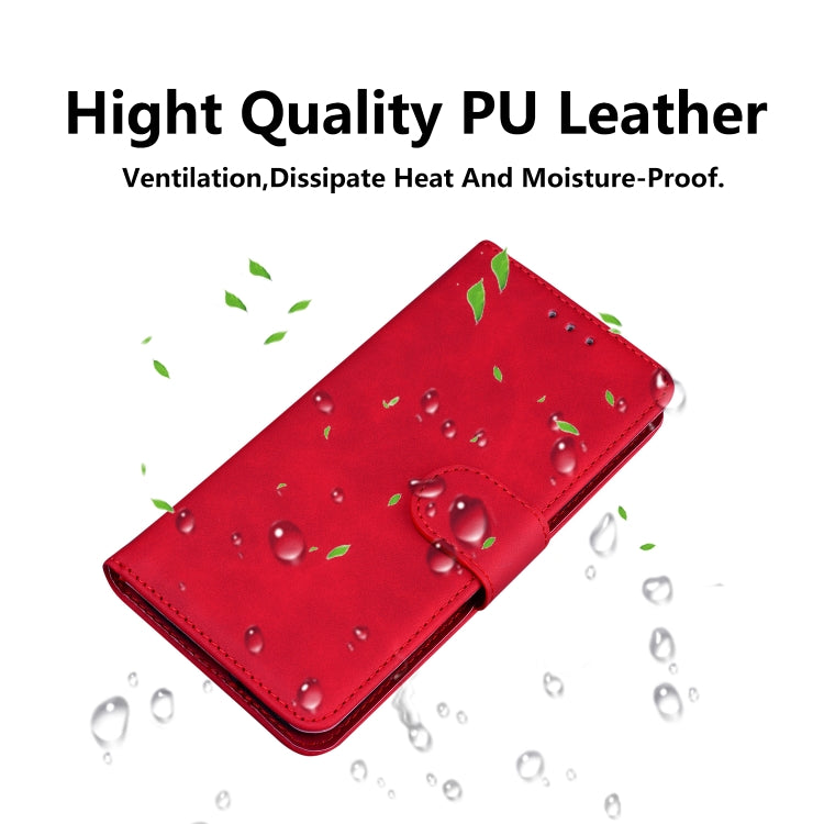 For iPhone 16 Pro Max Skin Feel Pure Color Flip Leather Phone Case(Red) - iPhone 16 Pro Max Cases by buy2fix | Online Shopping UK | buy2fix