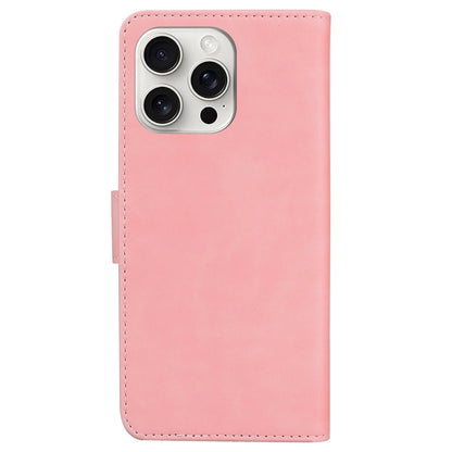 For iPhone 16 Pro Max Skin Feel Pure Color Flip Leather Phone Case(Pink) - iPhone 16 Pro Max Cases by buy2fix | Online Shopping UK | buy2fix