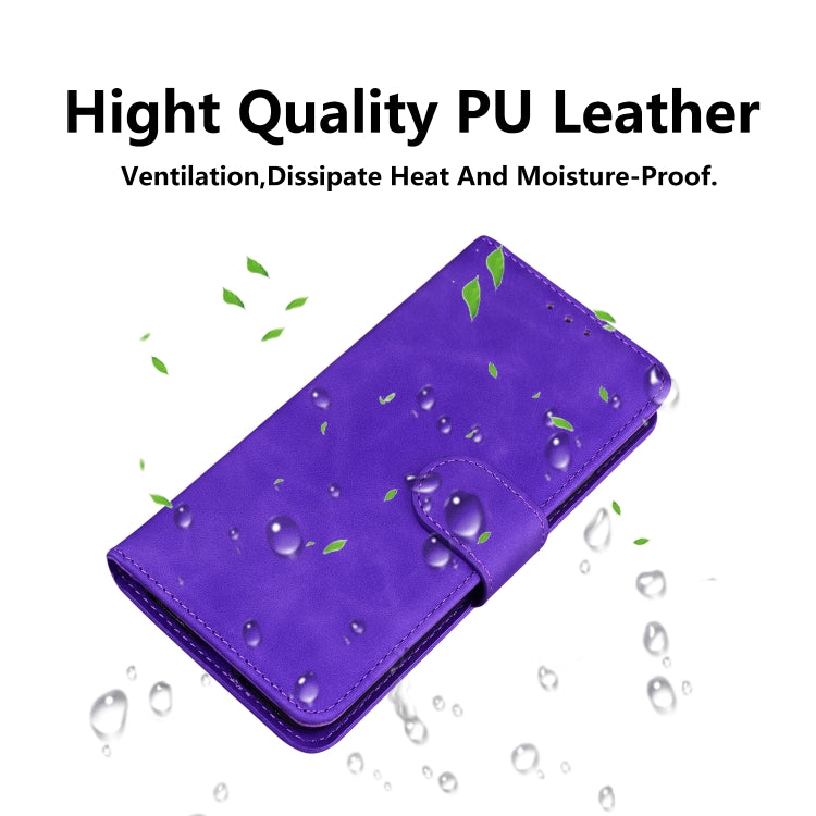 For iPhone 16 Pro Skin Feel Pure Color Flip Leather Phone Case(Purple) - iPhone 16 Pro Cases by buy2fix | Online Shopping UK | buy2fix