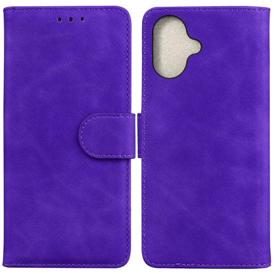 For iPhone 16 Plus Skin Feel Pure Color Flip Leather Phone Case(Purple) - iPhone 16 Plus Cases by buy2fix | Online Shopping UK | buy2fix