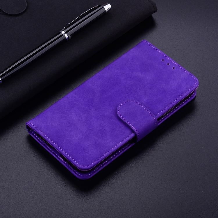 For iPhone 16 Plus Skin Feel Pure Color Flip Leather Phone Case(Purple) - iPhone 16 Plus Cases by buy2fix | Online Shopping UK | buy2fix