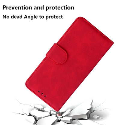 For iPhone 16 Plus Skin Feel Pure Color Flip Leather Phone Case(Red) - iPhone 16 Plus Cases by buy2fix | Online Shopping UK | buy2fix