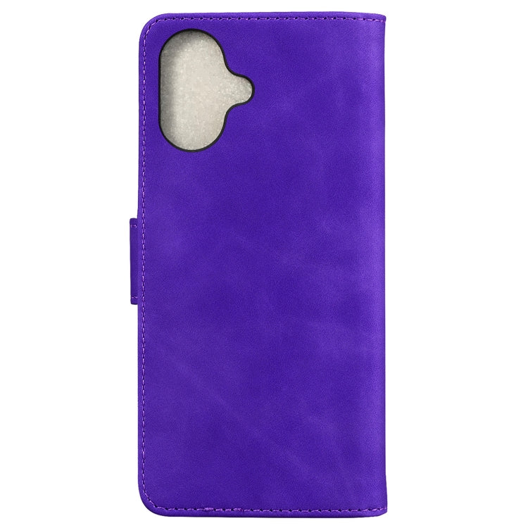 For iPhone 16 Skin Feel Pure Color Flip Leather Phone Case(Purple) - iPhone 16 Cases by buy2fix | Online Shopping UK | buy2fix