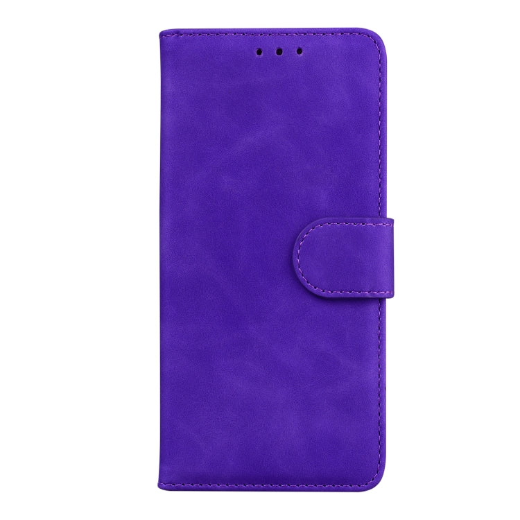 For Motorola Moto G Power 5G 2024 Skin Feel Pure Color Flip Leather Phone Case(Purple) - Motorola Cases by buy2fix | Online Shopping UK | buy2fix