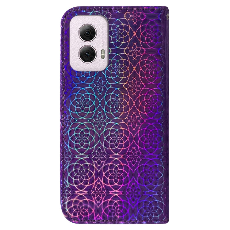 For Motorola Moto G Power 5G 2024 Colorful Magnetic Buckle Leather Phone Case(Purple) - Motorola Cases by buy2fix | Online Shopping UK | buy2fix