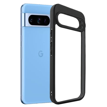 For Google Pixel 9 Frosted TPU + Transparent PC Phone Case(Black) - Google Cases by buy2fix | Online Shopping UK | buy2fix