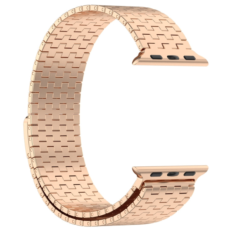 For Apple Watch Ultra 49mm Magnetic Buckle Stainless Steel Metal Watch Band(Rose Gold) - Watch Bands by buy2fix | Online Shopping UK | buy2fix