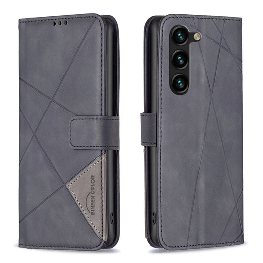 For Samsung Galaxy S24+ 5G Magnetic Buckle Rhombus Texture Leather Phone Case(Black) - Galaxy S24+ 5G Cases by buy2fix | Online Shopping UK | buy2fix